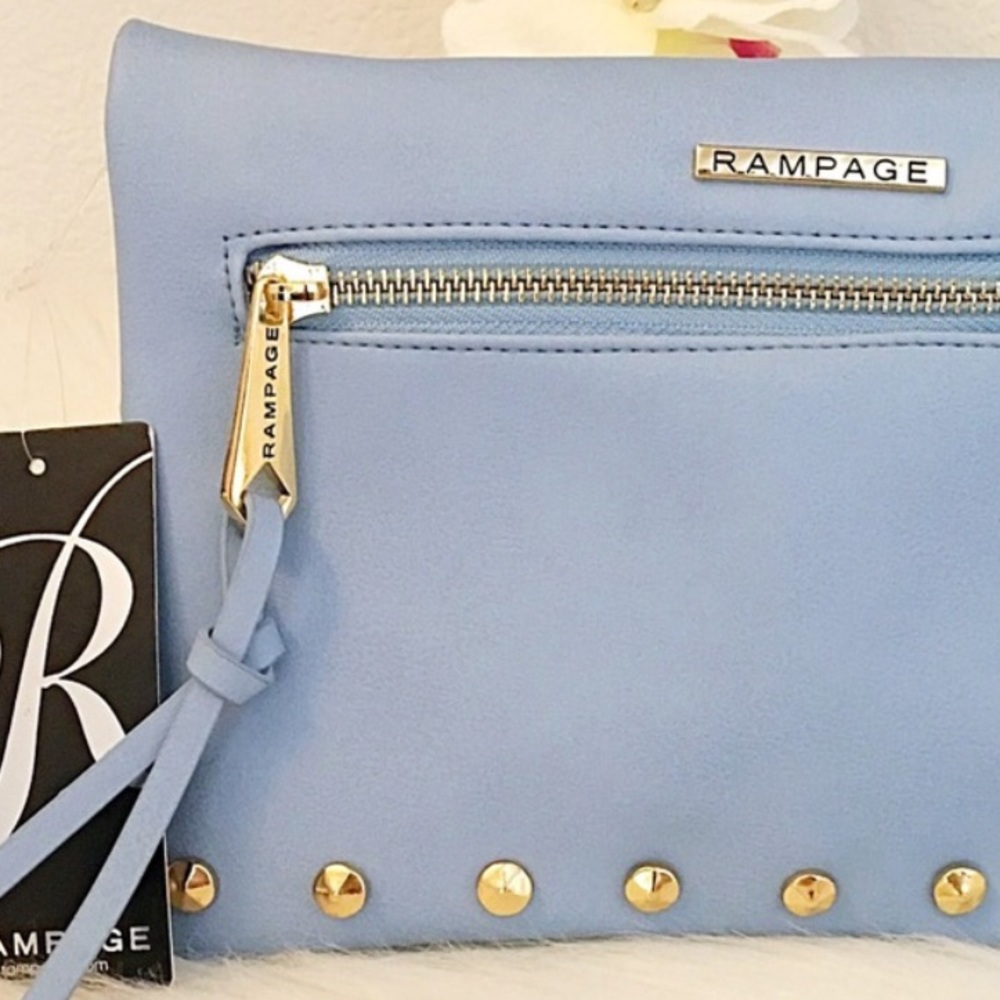 RAMPAGE BLUE FAUX LEATHER CROSSBODY BAG - Picture 4 of 8